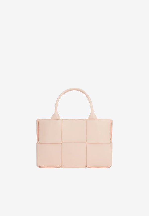 Mini Arco Tote Bag in Intreccio Leather