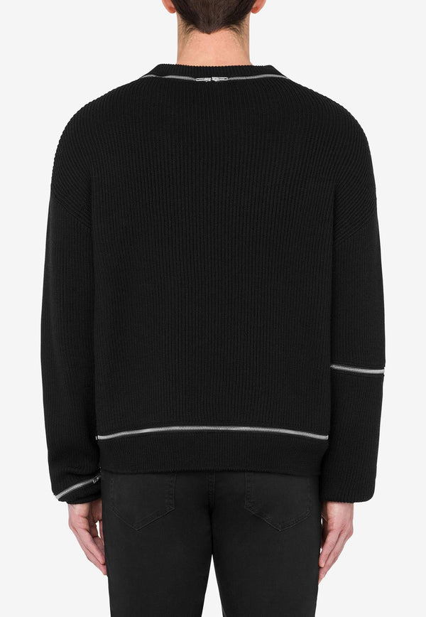 Wool Sweater with Zipped Detail
