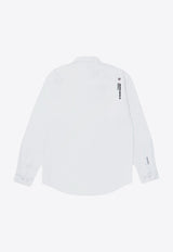 AAPE Moonface Logo Patched Button-Down Shirt White