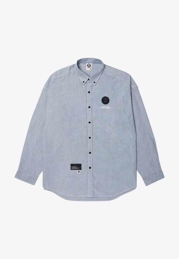Moonface Logo Patched Long-Sleeved Shirt