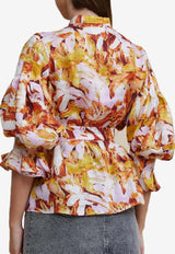 Watson Floral Print Shirt with Cut-Out