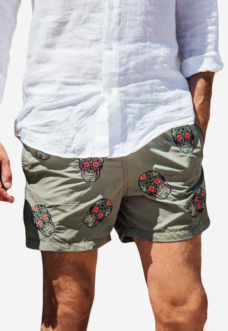 All-Over Mex Print Swim Shorts