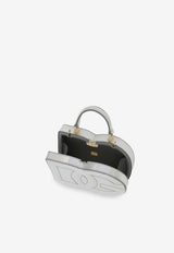 Logo-Embossed Leather Box Bag