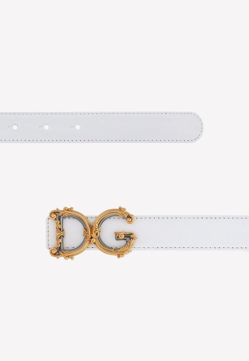 Baroque DG Logo Buckle Belt in Calf Leather