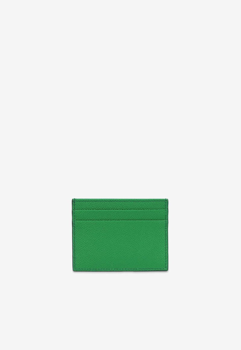 Logo Plate Cardholder in Dauphine Calf Leather