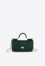 Mini Sicily Iguana-Print Leather Top Handle Bag