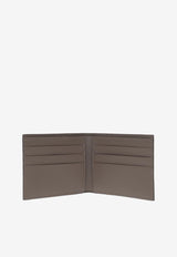 Logo Plate Leather Bi-Fold Wallet
