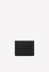 Logo-Embossed Bi-Fold Wallet in Calfskin