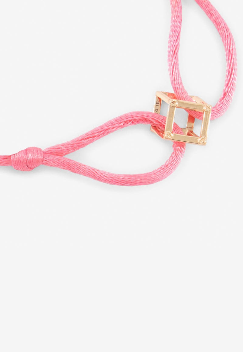 Mini Cube Mirage Cord Bracelet in 18-karat Rose Gold