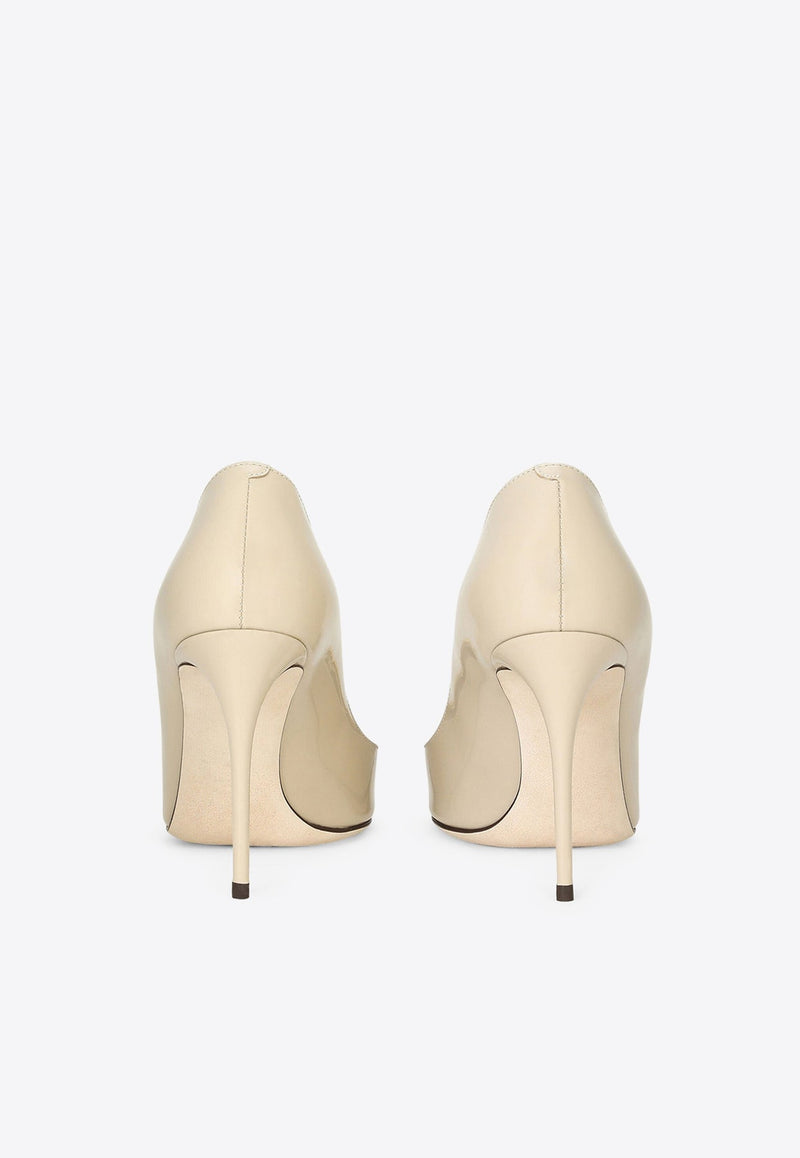 Lollo 90 Polished Leather Pumps