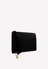 Alphabet Grained Leather Pouch