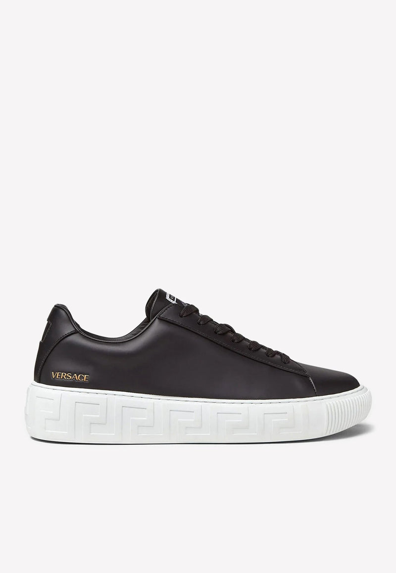 Signature Greca Leather Sneakers