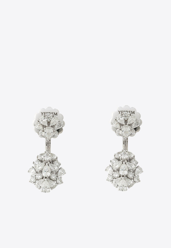 Diamond Drop Earrings in 18-karat White Gold