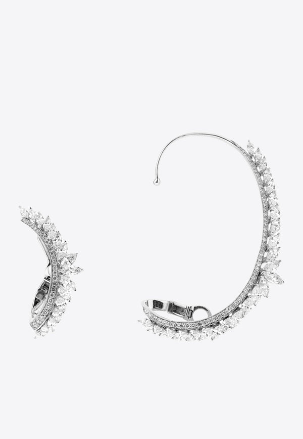 Y-Couture Diamond Ear Cuffs in 18-karat White Gold