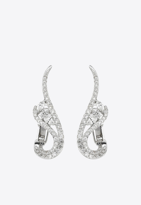 Diamond Clip-On Earrings in 18-karat White Gold