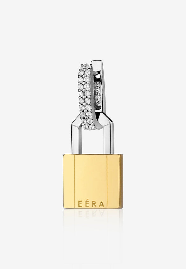 Special Order - Big Lock Earring in 18-karat Yellow Gold with Diamonds
