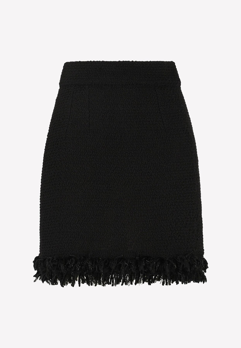 High-Rise Bouclé Mini Skirt