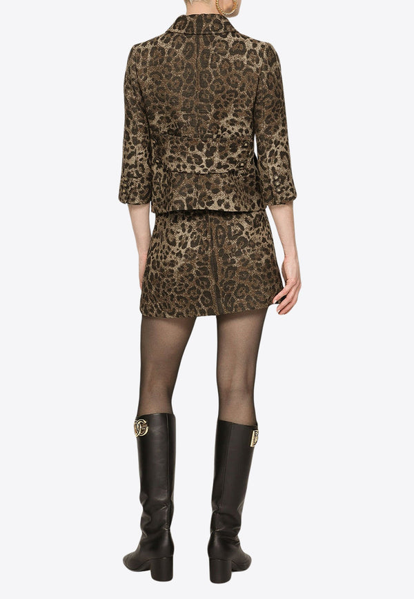 High-Waist Leopard Print Mini Skirt