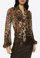 Leopard Print Silk Blouse