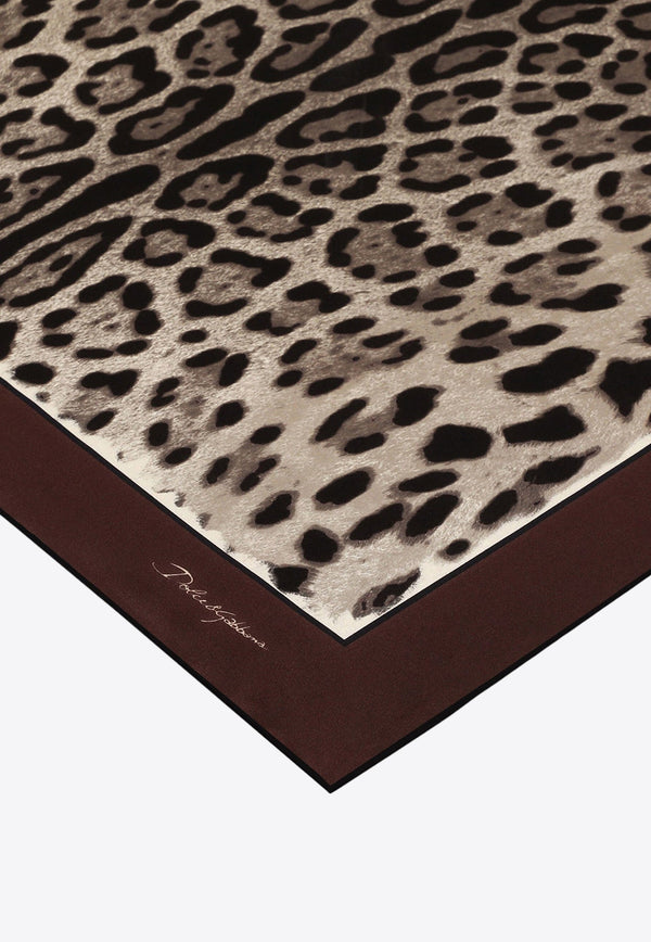 Leopard Print Silk Twill Scarf