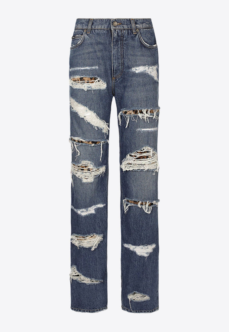 Loose-Fit Ripped Jeans