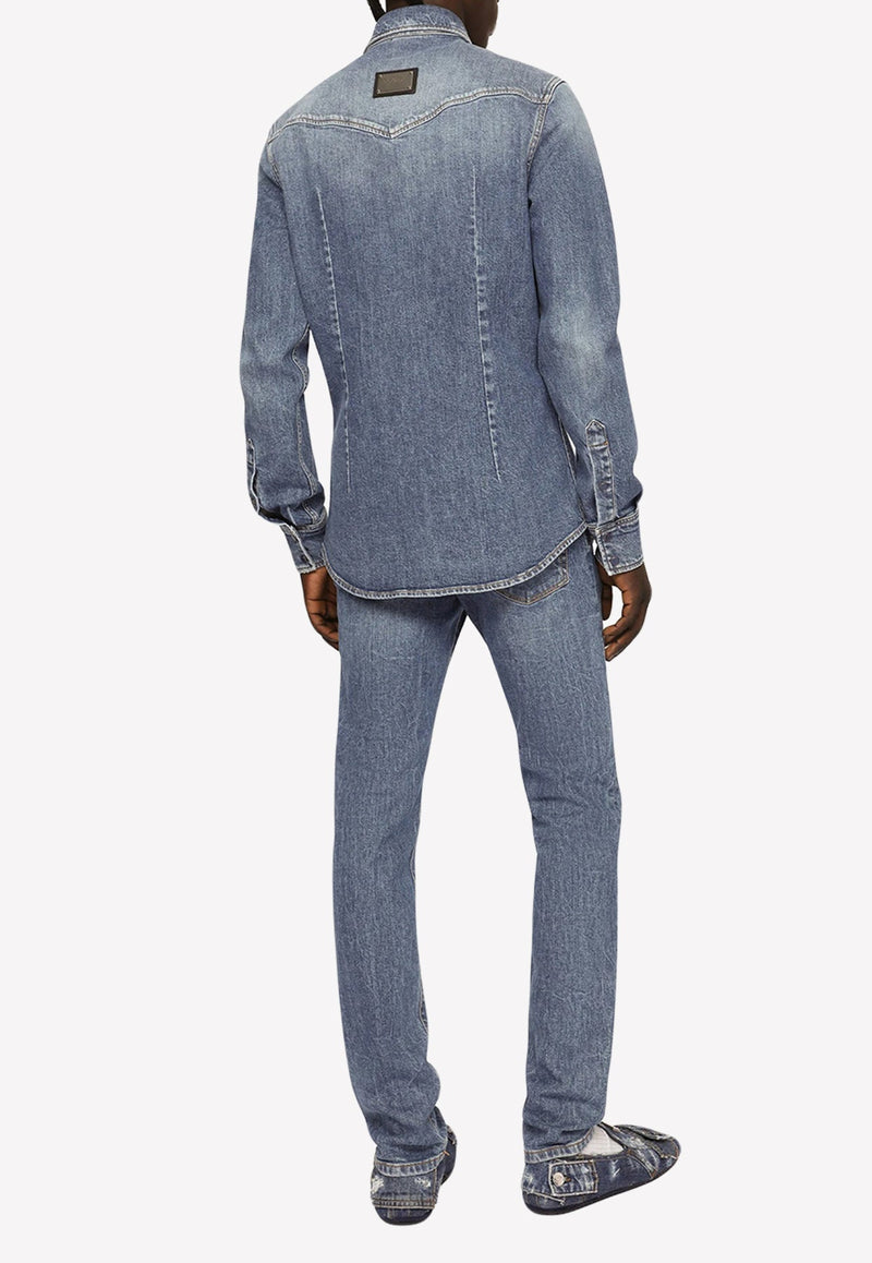 Denim Long-Sleeved Shirt