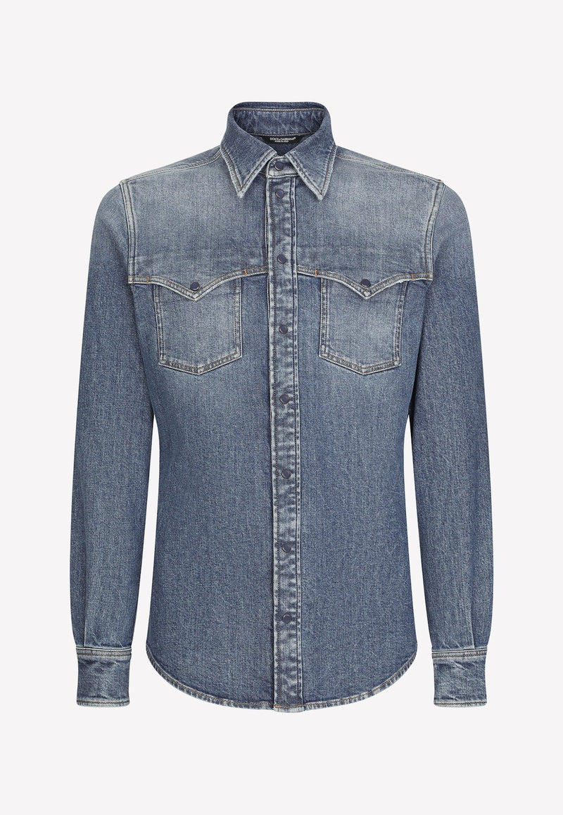 Denim Long-Sleeved Shirt