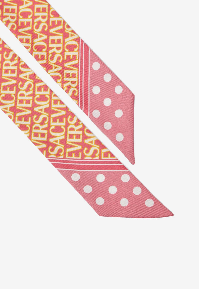 All-Over Logo Print Silk Scarf Tie