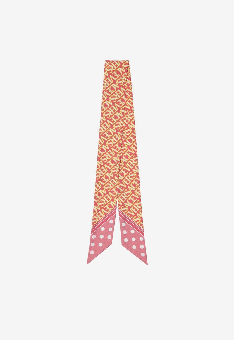All-Over Logo Print Silk Scarf Tie