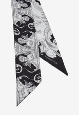 Silver Baroque Silk Scarf Tie