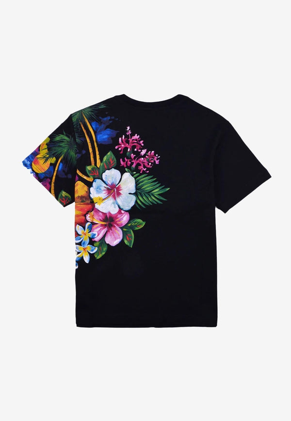 Boys Hawaiian Print T-shirt with DG Logo