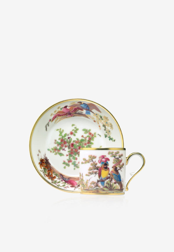 Aux Perroquets Porcelain Litron Cup and Saucer - Set of 2