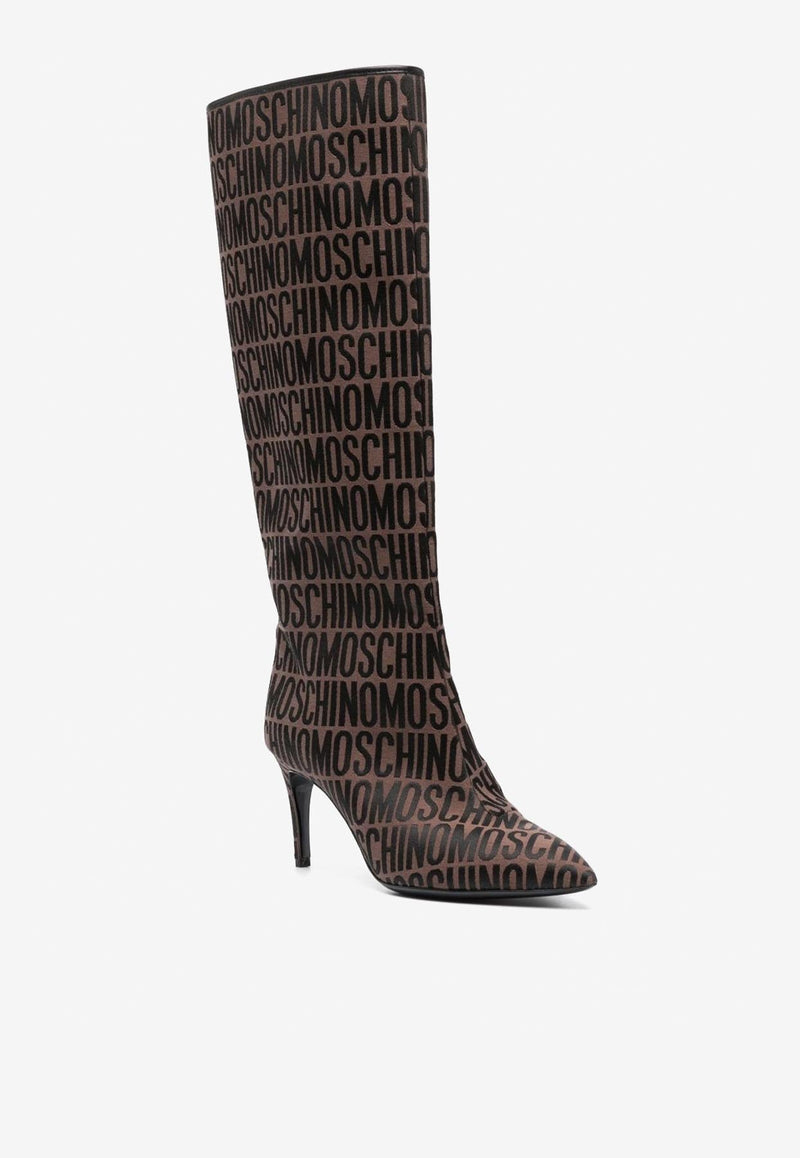 75 All-Over Logo Knee-High Boots