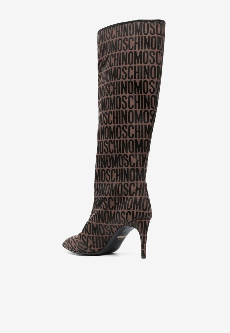 75 All-Over Logo Knee-High Boots