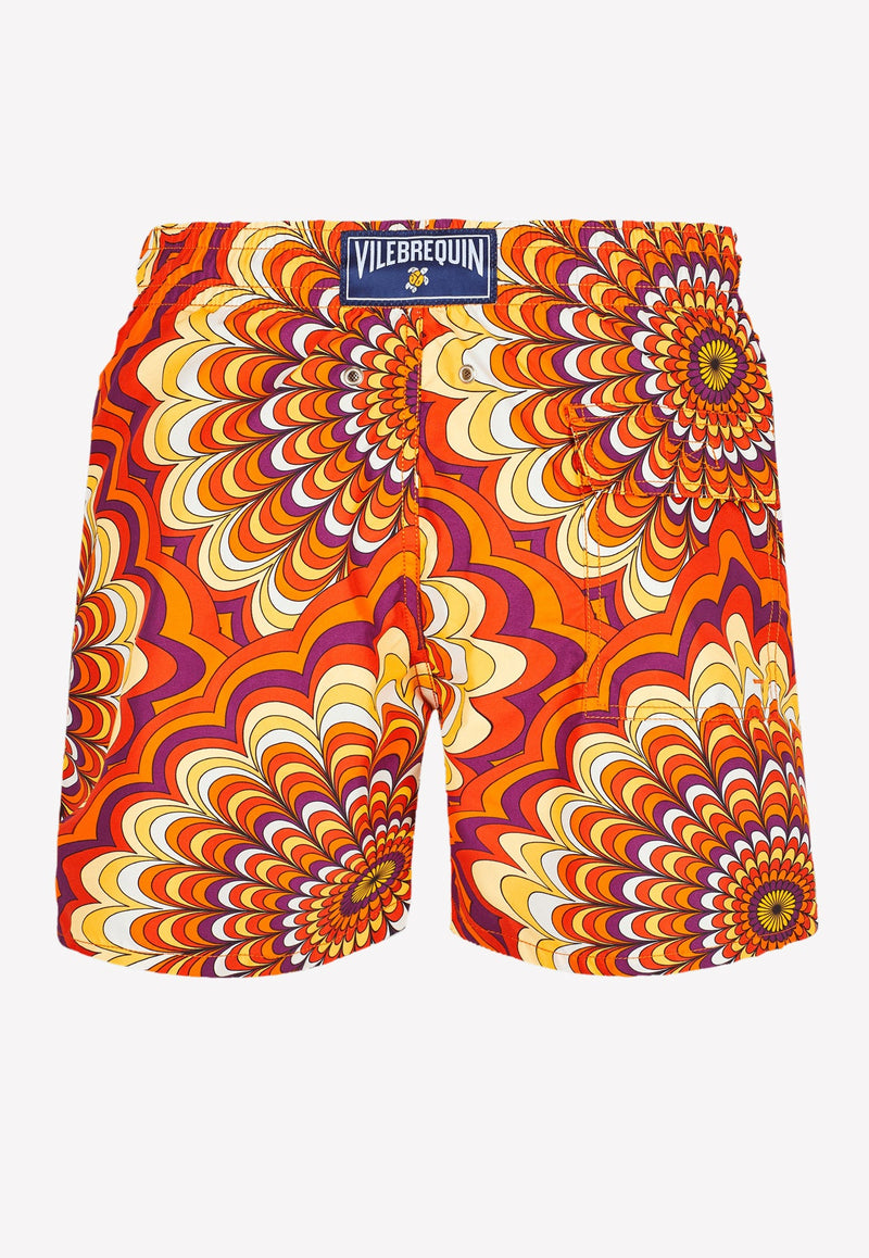 Moorea 1975 Rosaces Printed Nylon Swim Shorts