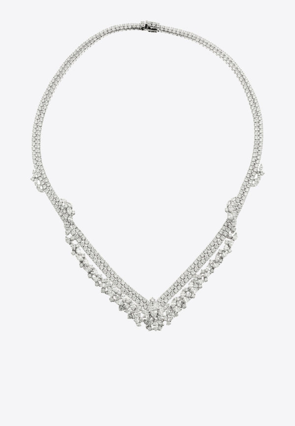 Y-Couture Diamond Necklace in 18-karat White Gold