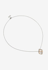 Cube Mirage Diamond Chain Necklace in 18-karat Rose Gold