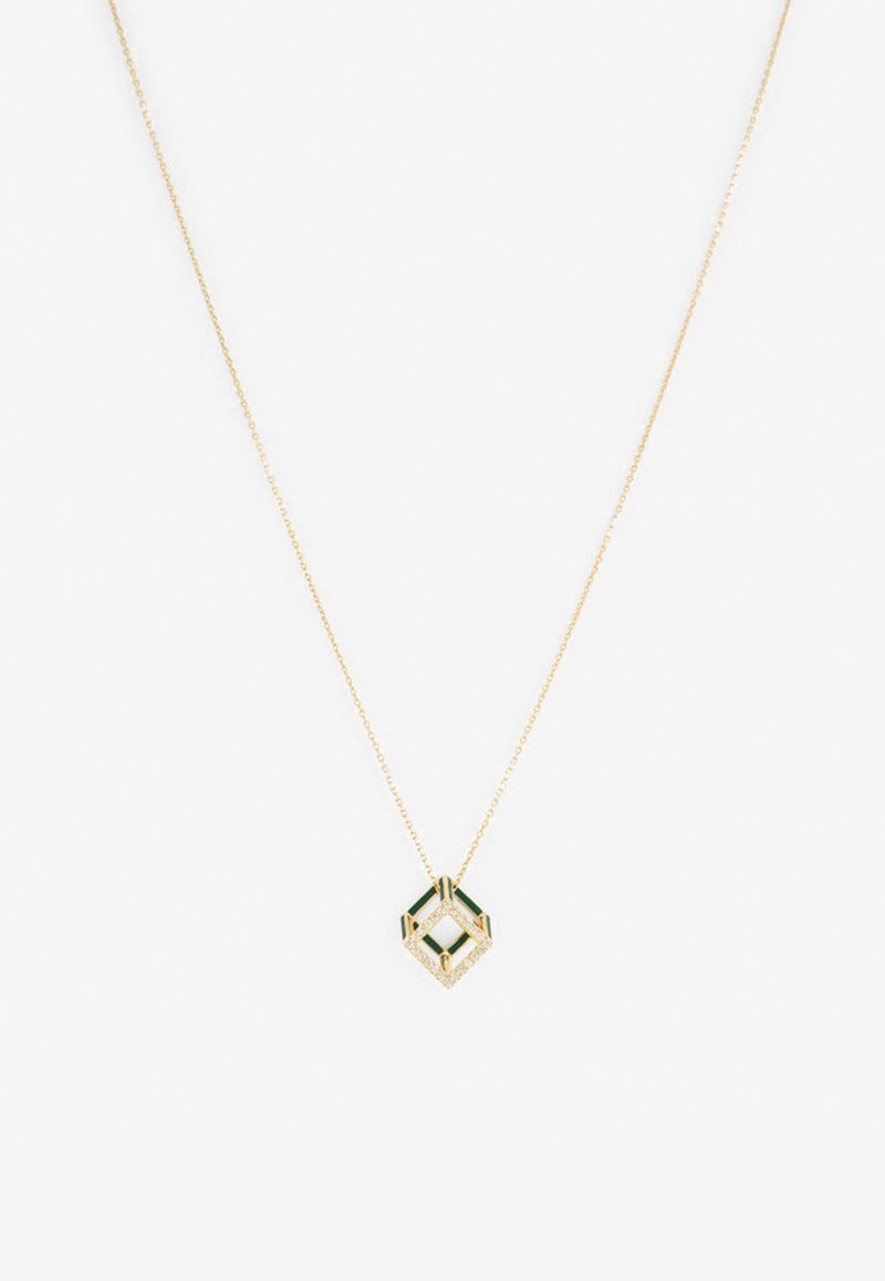 Cube Mirage Diamond Chain Necklace in 18-karat Yellow Gold