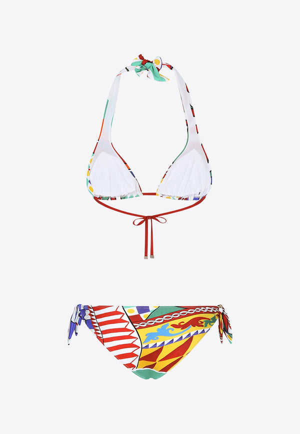 Carretto Print Padded Triangle Bikini