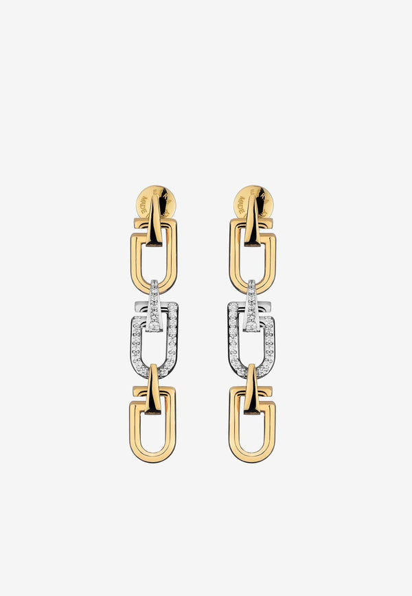 Reine Drop Earrings in 18-karat White and Yellow Gold with Diamonds