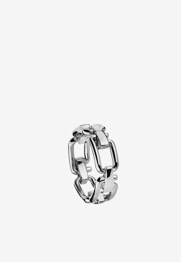 Reine Chain Ring in 18-karat White Gold
