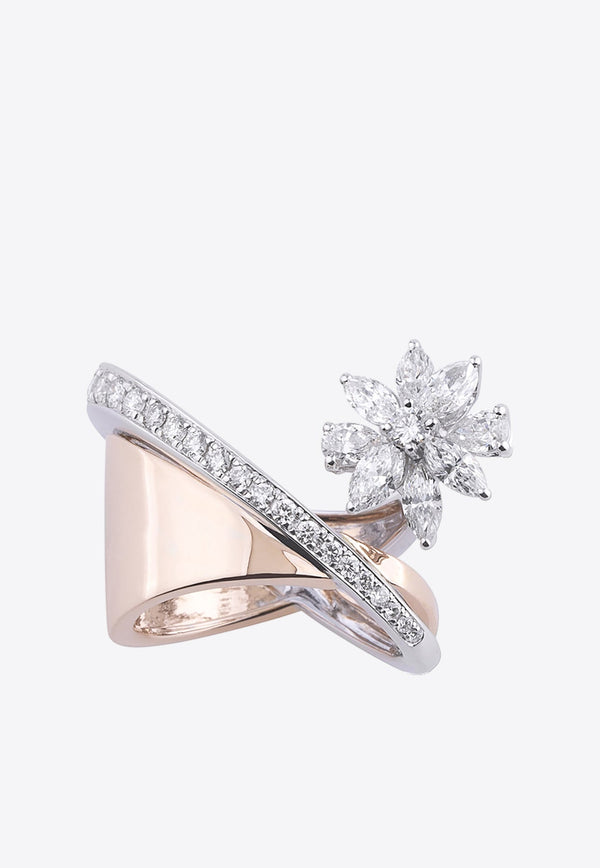 Golden Strada Diamond Ring in 18-karat Rose Gold