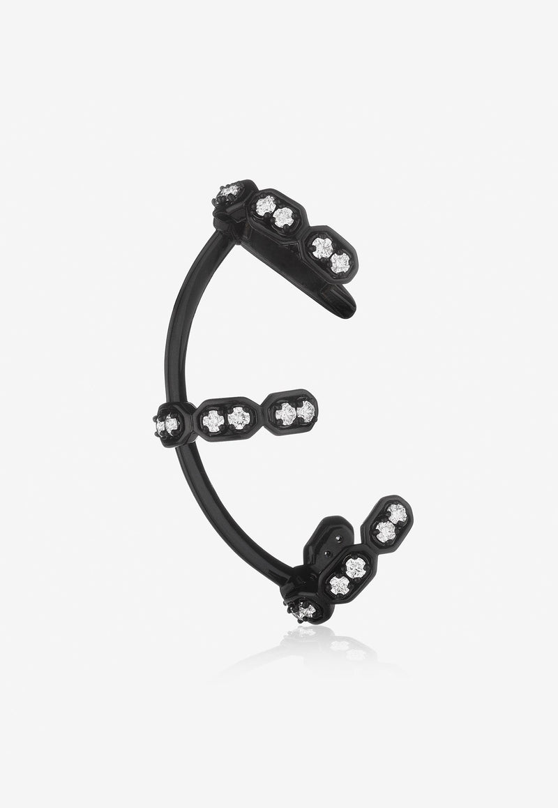 Special Order - Roma 18-karat Black Gold Earcuff with Diamonds