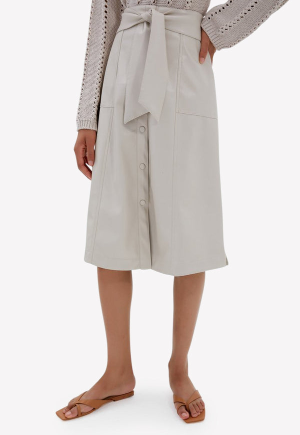 Shyla Tie-Waist Leather Skirt