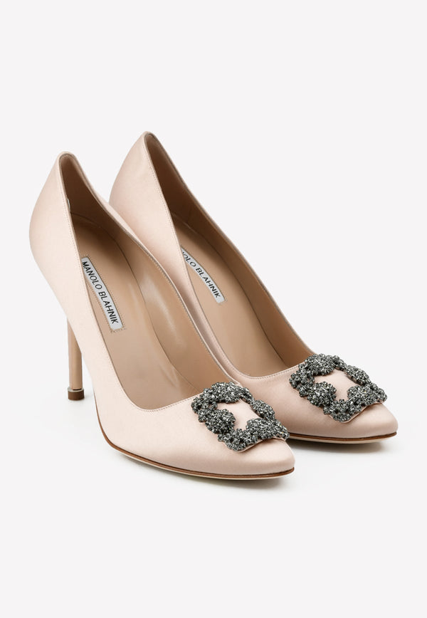 Hangisi 105 Satin Pumps with FMC Crystal Buckle