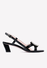 Belle Vivier 45 Buckle Slingback Sandals in Patent Leather