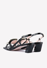 Belle Vivier 45 Buckle Slingback Sandals in Patent Leather