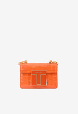 Mini 001 Chain Shoulder Bag in Croc-Embossed Leather