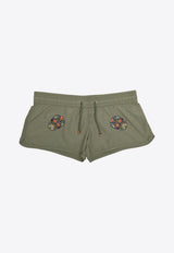 Byblos All-Over Mexican Head Swim Shorts in Khaki