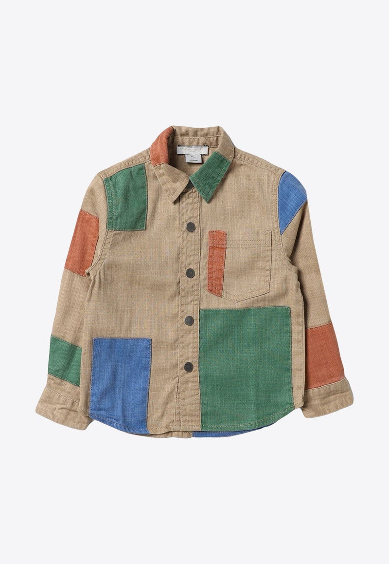 Boys Color-Block Paneled Shirt